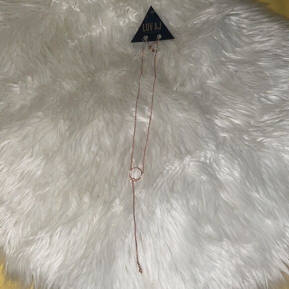 Luv Aj Full Bloom Rose Gold Lariat Necklace, NWT - Picture 3 of 6